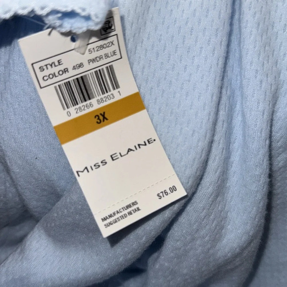 NWT MISS ELAINE WOMAN 3X LOUNGEWEAR/SLEEPWEAR/PAJAMA BLUE CUDDLEKNIT POPOVER - Picture 7 of 17